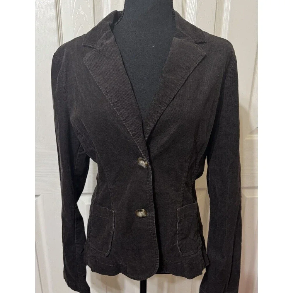 Y2K‎ Women’s Old Navy Corduroy Brown 2 Button Long Sleeve Pockets Blazer Size M